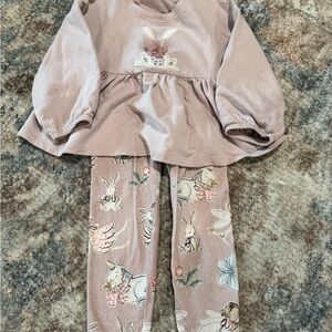 Girls NEXT two piece whimsical set, mauve color size 4-5